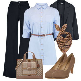 Outfit mit Braun Bandana/Kopftuch/Schal Pull&Bear "Eleganter Look"