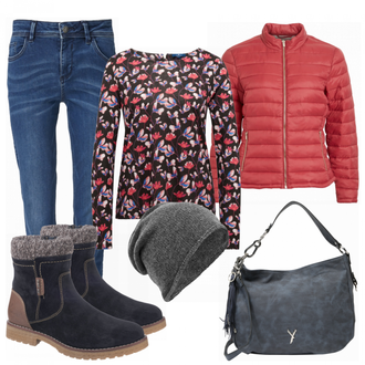 Outfit mit Blau Stiefel Tom Tailor "goodday"