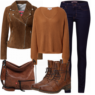 Outfit mit Rot Lederjacke Freaky Nation "Cooles Alltagsoutfit"