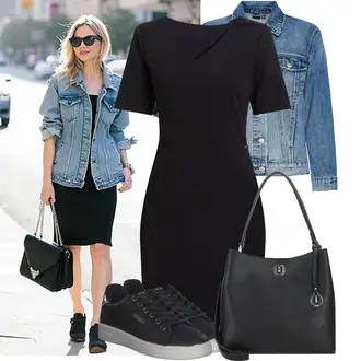 Basic Outfit sa Crna/Tamnosiva/Siva/Bež/Smeđa Sportski dodatak/Novčanik/Privjesak/Maska/Privjesak/Privjesak Za Ključeve L.CREDI "Moderni outfit za proljeće"