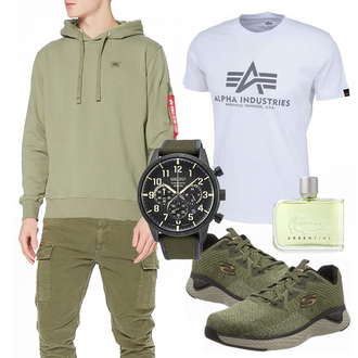Outfit mit Grün/Weiß/Blau Lacoste "Sport Outfit"