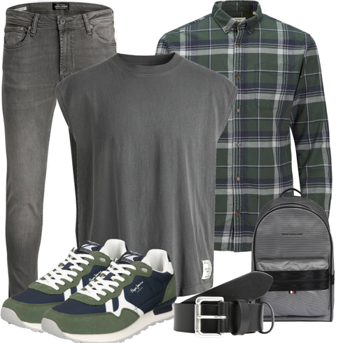 Grau Tank Top Jack & Jones kombinieren