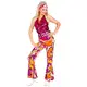 Widmann - 70er Jahre Disco Style Outfit, Overall, Gürtel, Stirnband, Karneval, Mottoparty