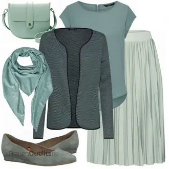 Outfit mit Grau Plateauschuh Tamaris "Pastellgrn"