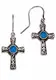 FIRETTI Paar Ohrhaken »Kreuz« himmelblau / silber