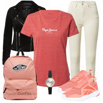 Outfit mit Schwarz Lederjacke VERO MODA "Perfekt für den Frühling"