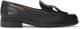 Leather half-shoes on a flat sole decorated with hooks