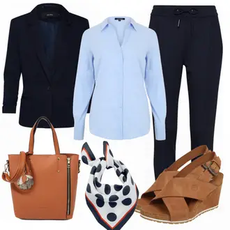 Outfit mit Braun High Heel Timberland "Vero Moda Business"