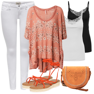 Outfity na zimu krajkou s Černá/Bílá Top Se Špagetovými Ramínky/Halenka Bez Rukávů/Krajkový Top Only "Outfit na léto"