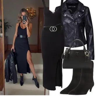Elegantan, Sportski Ljeto Outfit sa Crna/Bijela Edited "Proljetni Outfit"Look: Ekstravagantno, 20-ih godina, Jazz, Elegantan, Old Money, Burleska, Preodjeven, Rad