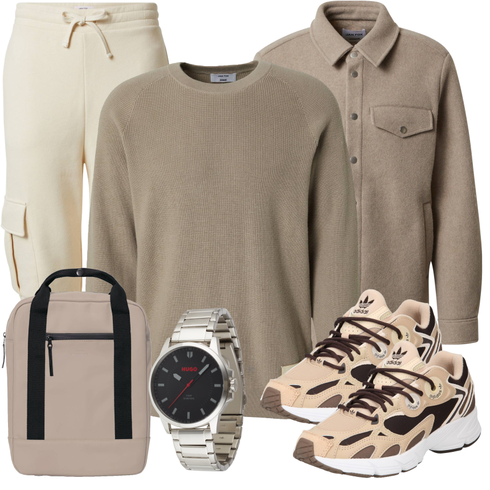 Grau/Braun/Khaki/Beige Flanellhemd/Casual Hemd/Hemdbluse/Business Hemd/Businesshemd/Jeanshemd/Shirtjacke/Wolljacke/Uniformjacke/Cordjacke/Nachhaltige Jacke DAN FOX APPAREL kombinieren