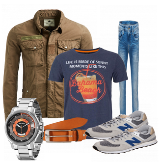Outfit mit Blau Sneaker New Balance "Ameqran"