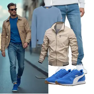 Casual Hochzeit Outfit mit Khaki/Beige Herbstjacke/Uniformjacke/Bomberjacke/Innenfutter Jacke/Jacke mit Seitlichem Reißverschluss/Fliegerjacke/Frühlingsjacke/Sommerjacke/Pullover mit Stehkragen EMATOP "Freizeit Outfit"Look: Boyfriend, Casual, Gothic, Oversize, Western, Rad, Stil, Emo, Feine, Trachten, Dad, Workwear, Maritim, Büro, Outdoor, Schön, Zeremonie, Vatertag, Hochzeit, Ball, Wasen, Schule, Pop Konzert, 18 Geburtstag, Geburtstag