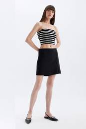 Normal Waist Basic Plain Shorts Skirt