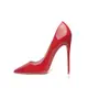 GENSHUO Stiletto Stiletto High Heels, 12CM/4.72IN Damen Pumps Spitz Party High Heels Sexy Basic Schuhe Damen Geschlossen Abendschuhe Lack/Wildleder ，Rot 38 EU(8 US)