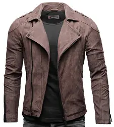 Crone Theo Herren Lederjacke Basic Biker Jacke aus weichem Rindsleder (M, Togo (Nubukleder))