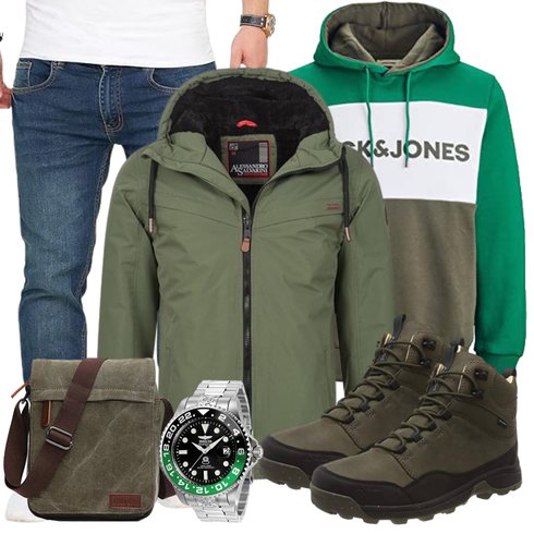 DunkelGrün/Grün KapuzenPullover/Sport Sweatshirt/Unisex Hoodie/Sport Hoodie/Hoodie/Vintage Hoodie/Ausgefallener Hoodie Jack & Jones kombinieren
