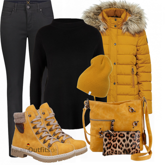Outfit mit Gelb Stiefel Rieker "Cooles Herbst Outfit"