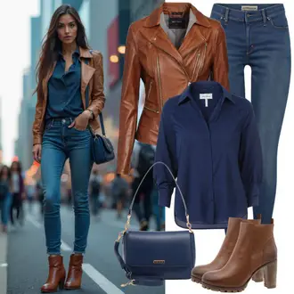 Casual, Elegant Outfit met grijs/zwart/Donkerblauw/Donkergrijs Jurk/Lederen jas/Blouse met Ruches/Blouse Met Knoop/Blouse met Korte Mouwen/Blouse met Trechterhals/Korte Mouw Tuniek/A-lijn tuniek/Opvallende tunika Hell Bunny "Modieuze Lente Outfit"Look: Casual, Stijl, Gotisch, Babydoll, Overgekleed, Elegant, Vintage, Vampier, Jaren 20