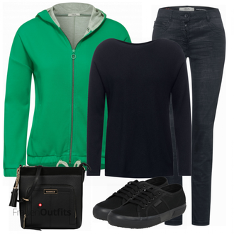 Outfit mit Blau Sneaker Superga "Cooler Look für den Frühling"