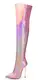 AOOAR Damen Spitze Zehen Stiletto High Heels Overkneestiefel Glitter Pink 37 EU