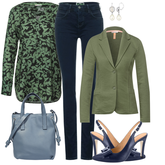 Kurz/Mini Outfit mit Blau Schultertasche ESPRIT "Business Look"