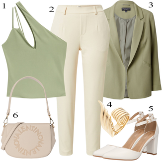 tenues avec Kaki/Beige Pantalon Carotte/Capri/Pantalon Moulant/Pantalon à Étriers/Pantalon Slim/Pantalon Froissé/Pantalon 3/4/Pantalon avec Fente/Pantalon Taille Haute/Pantalon en Mousseline Object "Vêtements d'été"