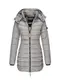 OranDesigne Daunenmantel Lang Damen Wintermantel Kapuzenjacke Winterparka Steppjacke Winterjacke Winter Parka Mantel mit Kapuze Grau L