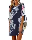 YOINS Blusenkleid Damen Kleider Tshirt Sommerkleid für Damen Rundhals Minikleid Langarm Lose Tunika mit Bowknot Ärmeln
