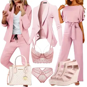 Hochzeitsgast Outfits Zweiteilige mit Rosa Hosenanzug Modern/Hosenanzug Sportlich Elegant Generic "Perfekt für die Freizeit"