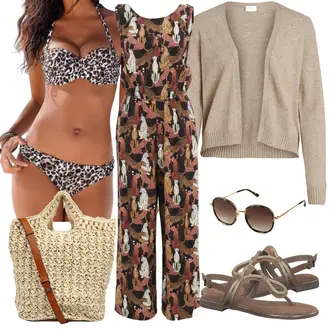 Outfit mit Rot Jumpsuit LOVJOI "Strand Outfit"