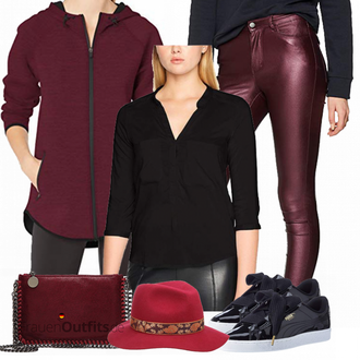Outfit mit Schwarz/Grau/Dunkelgrau Lederjacke/Klassische Tunika/Schlupfbluse/Bluse Mit Knopf/Tuniken-Shirt/3/4 Bluse VERO MODA "Perfekt für den Sommer"