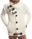 Leif Nelson Kinder Jungen Strickjacke Reissverschluss Cardigan Schwarze Jacke für Winter Winterjacke Übergangsjacke Freizeitjacke Kinderjacken Langarm Schalkragen LN7100K 8-9 Ecru