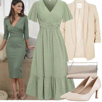 Coachella Outfit mit Grün/Hellgrün/Türkis Einfarbig Kleid/Boho Kleid Sommer/Französisches Kleid/Langes SommerKleid/MidiKleid/Kleid mit Gürtel HEYPORK "Eleganter Look"Look: Party, Schule, Wasen, Muttertag, Hütten, Besondere Anlässe, Coachella, Malle, Gartenparty, Festival, Konzert