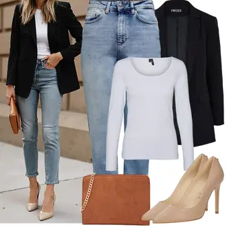 Koncer Outfit sa Crna/Siva/Tamnosiva/Zeleno/Ljubičasta Nekategorizirano Pieces, Plava/Svjetloplava Traperice Ravne Nogavice/Dad Traperice/Girlfriend Traperice/Mom Jean/Vintage traperice/Zimska jakna/High Waist Traperice/Muška Kožna Jakna/Sužene Traperice/Traperice s Prorezom/Boyfriend Jeans Only, Siva/Krem/Bijela/Srebro/Ljubičasta/Pink Obični top/Duga košulja/Muške tenisice za trčanje/Majica dugih rukava/Dugi top VERO MODA "Proljetni Outfit"Look: Koncer, Korporativna zabava, Škola