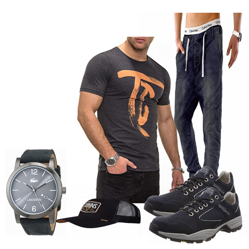 Blau/Schwarz T-Shirt Jack & Jones kombinieren