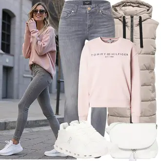 Kombinacije za zimu Boho, Stil sa Siva/Svjetlosiva Traper Tajice/Skinny Hlače/Jeggings VERO MODA "Zimske Odjeće"Look: Rap, Stil, Besprijekorno, Old Money, cool, Disko, Prekrasan