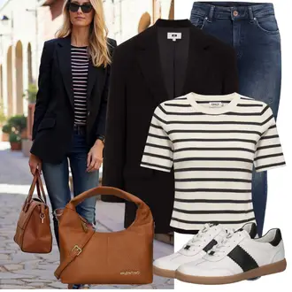 Jeans Outfits Elegant met zwart/rood/roze Leren Jas/Smoking Blazer/Leren Herenjas/Korte Blazer/Gebreide Blazer/Lederen jas/Blazerjas WE Fashion, Schoudertas/Schoudertas Valentino Bags "Lichtgewicht Outfit"Look: Boyfriend, Elegant, GoGo, Elegante, Business, Extra groot, Smart Casual, Unisex, Werkkleding, Klassiek, Casual, Chique, Stijl