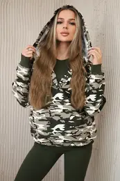 3-piece MOOR set of sweatshirt, top and leggings khaki + ecru
