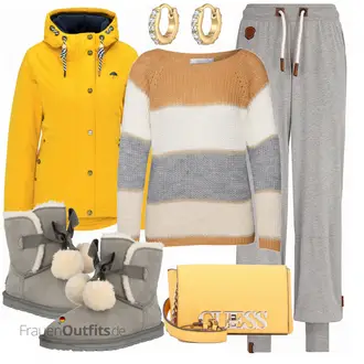 Outfit mit Grau Stiefel ESPRIT "SCHMUDDELWEDDA SALE"