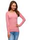 oodji Collection Damen Langarmshirt mit Rundem Ausschnitt (2er-Pack), Rosa, DE 32 / EU 34 / XXS