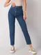 Dark blue mom jeans with high waist by Trish