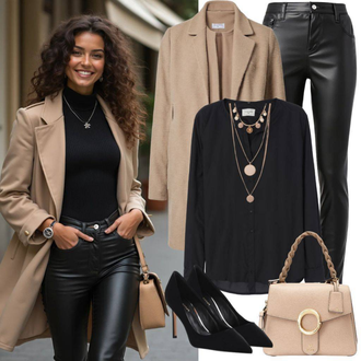 Outfit sa Crna Bodija Bluze/Bluza Dugih Rukava/Bluza s Puf Rukavom/Bluza Vrh/Crash bluza/Plisirana Bluza/Oversize Mušlinova Bluzica/Oversize Bluza camaieu "Stilski Izgled"