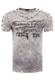 Herren T-Shirt Front Logo Print Stretch Shirt Verwaschen Oil Washed S - XXL 192, Farbe:Anthrazit, Größe:XL