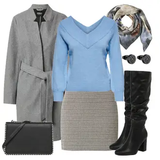 Kurz/Mini Outfit mit Grau Rock Edited "Trendiges Herbst Outfit"