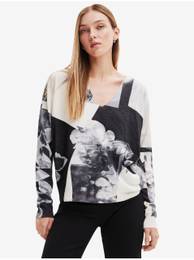 Cream-gray womens patterned sweater Fotin - Women