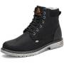 Schwarze gefütterte Winterstiefeletten image