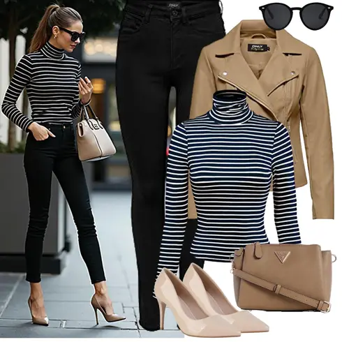 Khaki/Grau/Beige/Braun Frühlingsjacke/Kunstlederjacke/Motorradjacke/Sommerjacke/Jacke mit Seitlichem Reißverschluss/Bikerjacke Only kombinieren