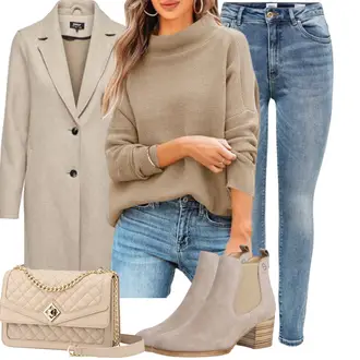 Rauten Outfit mit LOVEVOOK "Cooles Winter Outfit"