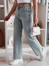 Spodnie damskie jeansowe wide leg MODNEVIS niebieskie